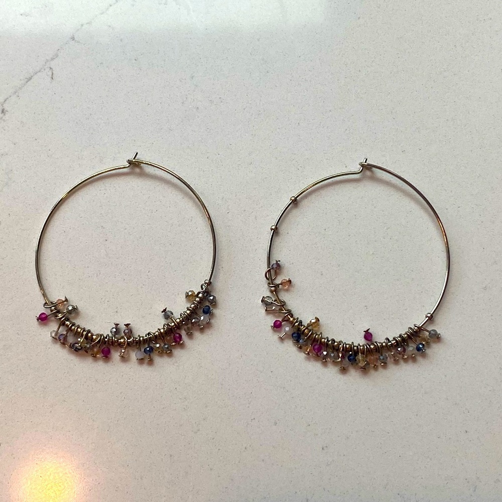 Loft beaded hoop earrings
